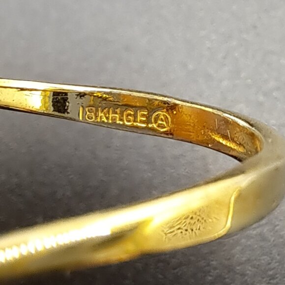 Aquamarine 7.9mm x 5.5mm Stone w Diamond Surround 18K Yellow Gold Size 6 - Picture 6 of 8